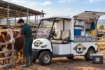 Elektrikli mobil klinik veteriner aracı çiftlikte